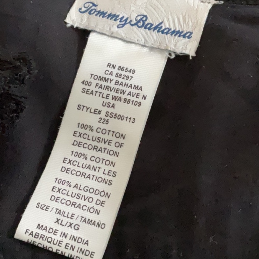 Tommy Bahama Black Midi Dress with White Trim - Picture 5 of 5